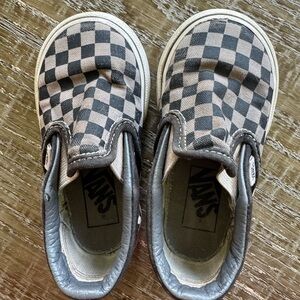 Vans Slip On Black & Gray Checkered Toddler Size 6